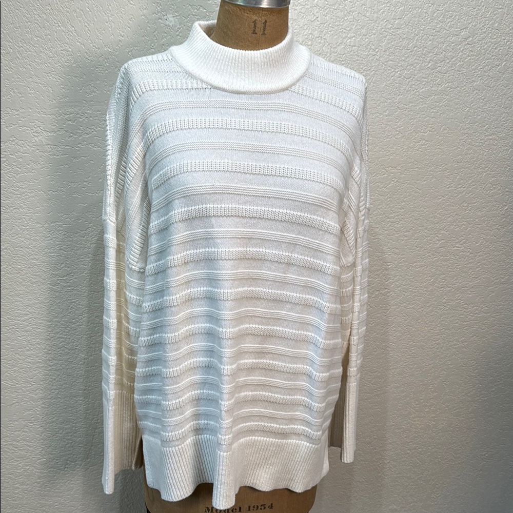 LOFT Women‎ XL White Cowl Neck Long Sleeve Sweater